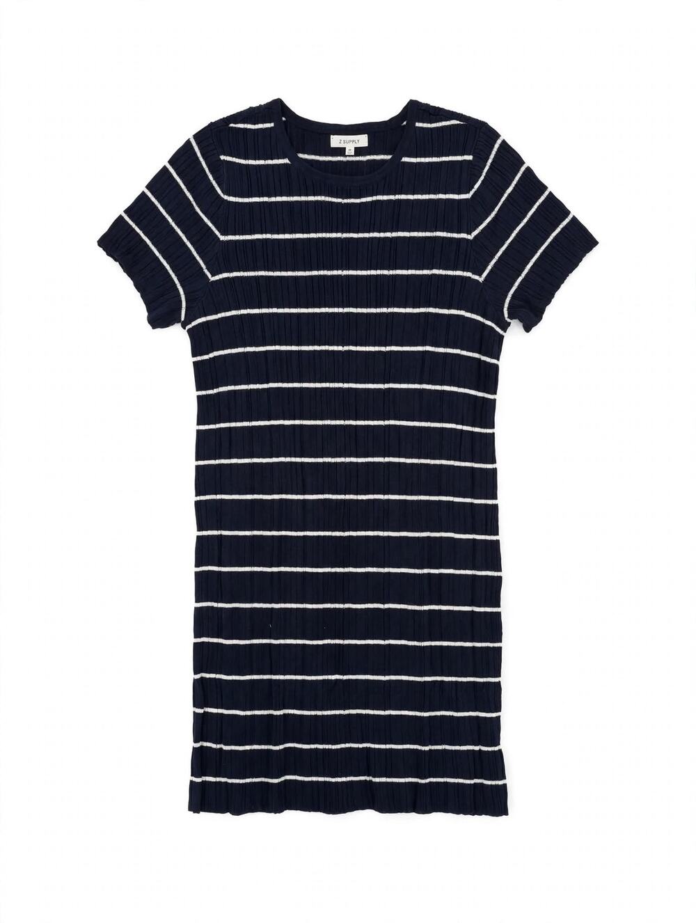 Z Supply Franka Mini Dress Size M Navy Blue White Striped Ribbed Knit Wool NWT